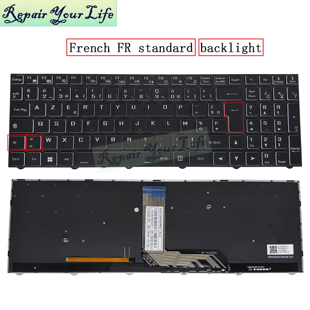 PT-BR UK German French Italiano Gaming Laptop Keyboard Backlit For Medion Erazer Defender P10 MD63665 MD61803 MD61827 NH77DDW-M