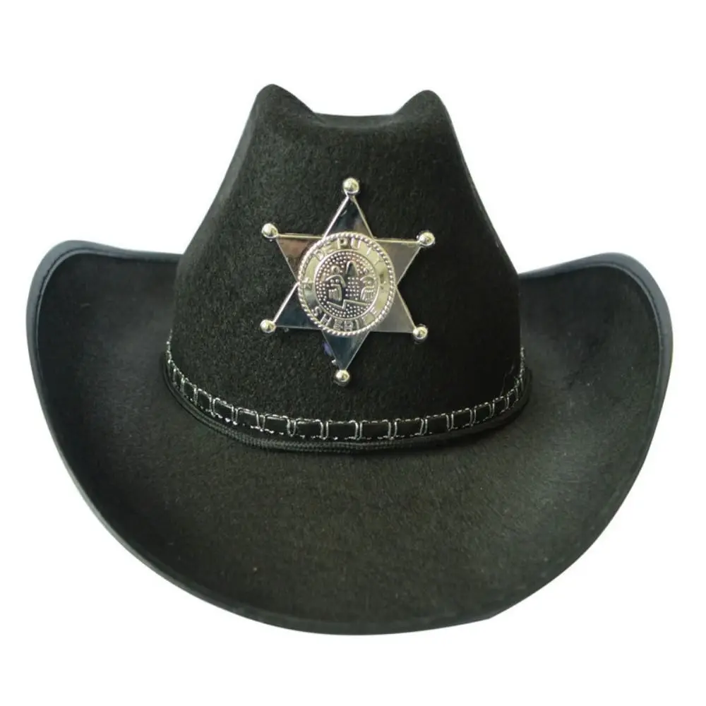 

Punk Star Western Cowboy Hat Woolen Wide Brim Summer Sun Hat Visor Knight Hat Men Bucket Hat Climbing