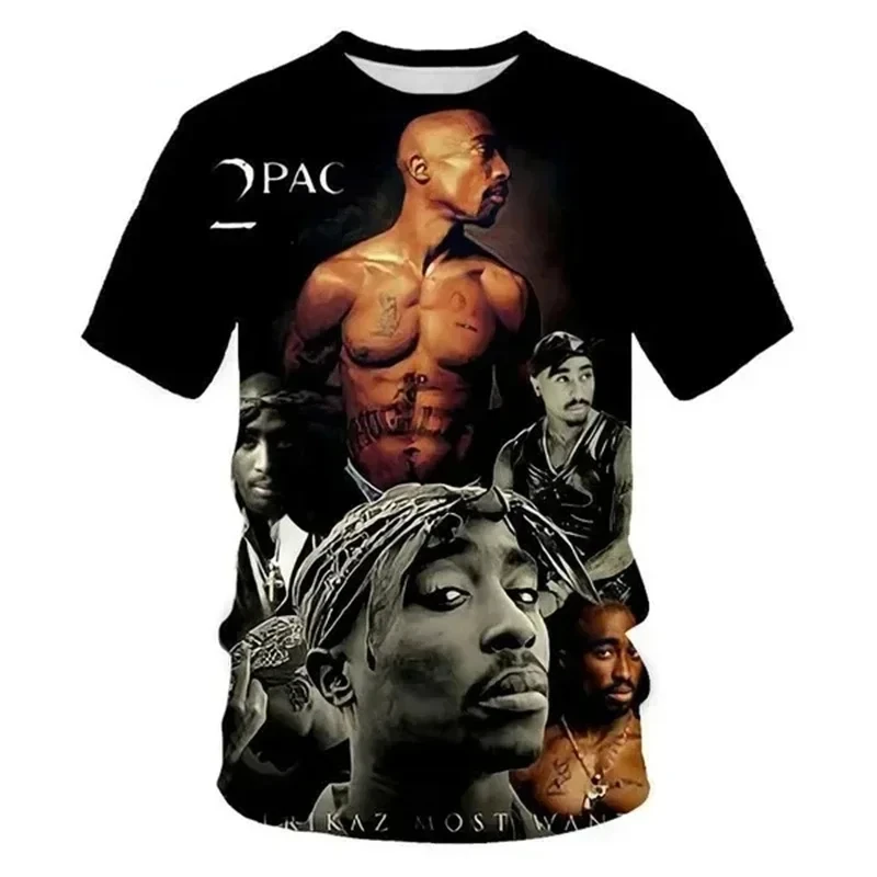 New Rapper Tupac Shakur 2Pac 3D Print T-Shirt Men Women Short Sleeve T Shirts Oversized Fashion Harajuku Tees Tops Kid Clothing