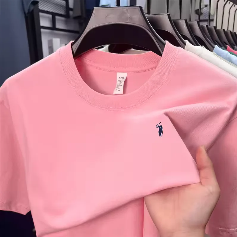 Men's Cotton Short Sleeve T-Shirt Fashionable Pony Print Summer New High-end Comfortable Casual Crew Neck Top image 3