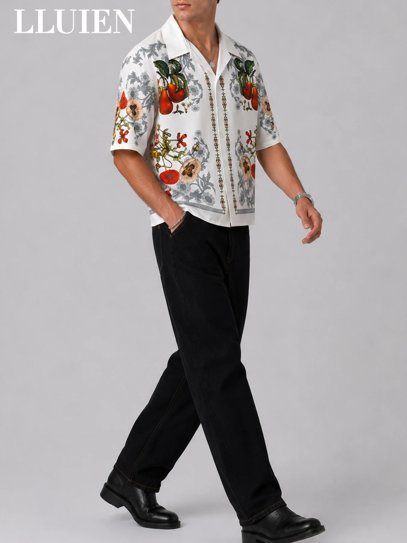 Kemeja Pendek Pria Motif Bunga - Resort Shirt Floral ulasan dan harga