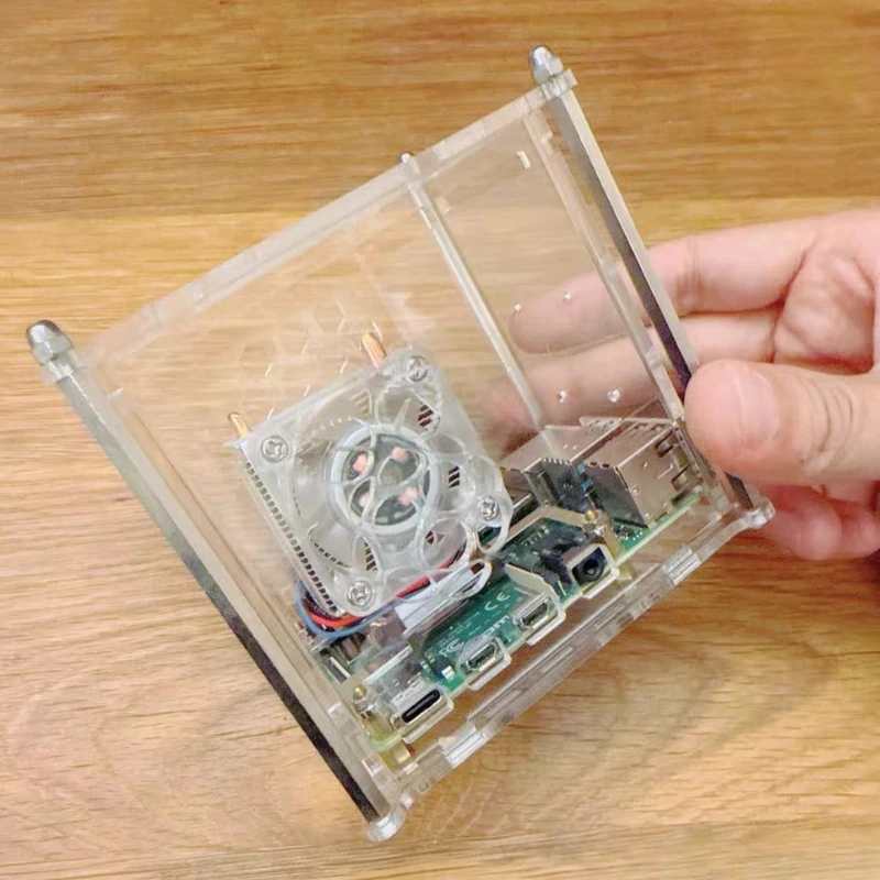 

Светящийся охлаждающий вентилятор Raspberry Pi с вертикальной ледяной башней, U-образная медная трубка с контролем скорости ШИМ, акриловый корпус