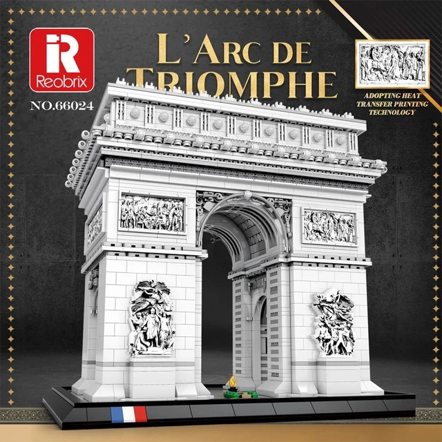 Bloques de construcción del arco del Triomphe para niños, juguete de ladrillos para armar edificio de París, ideal para regalo de cumpleaños, código 2024, piezas, novedad de 3718