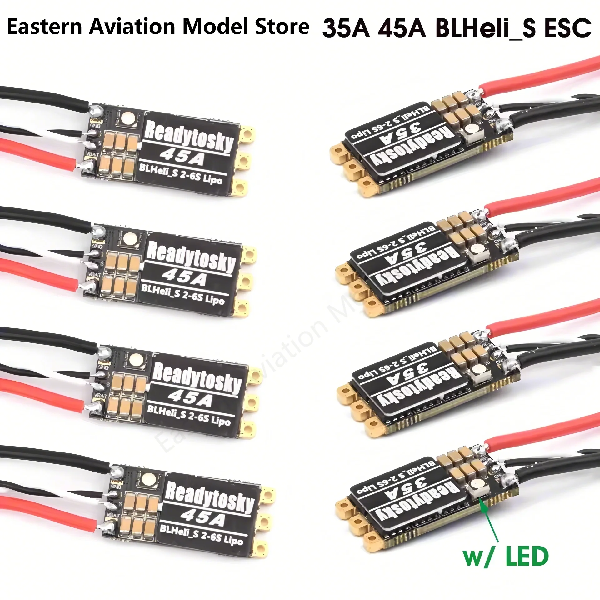 LANRC 35A/45A BLHeli_S ESC Brushless Electronic Governor 2-6S Lipo with LED Light Support DSHOT125/300/600 for Crossing Drones