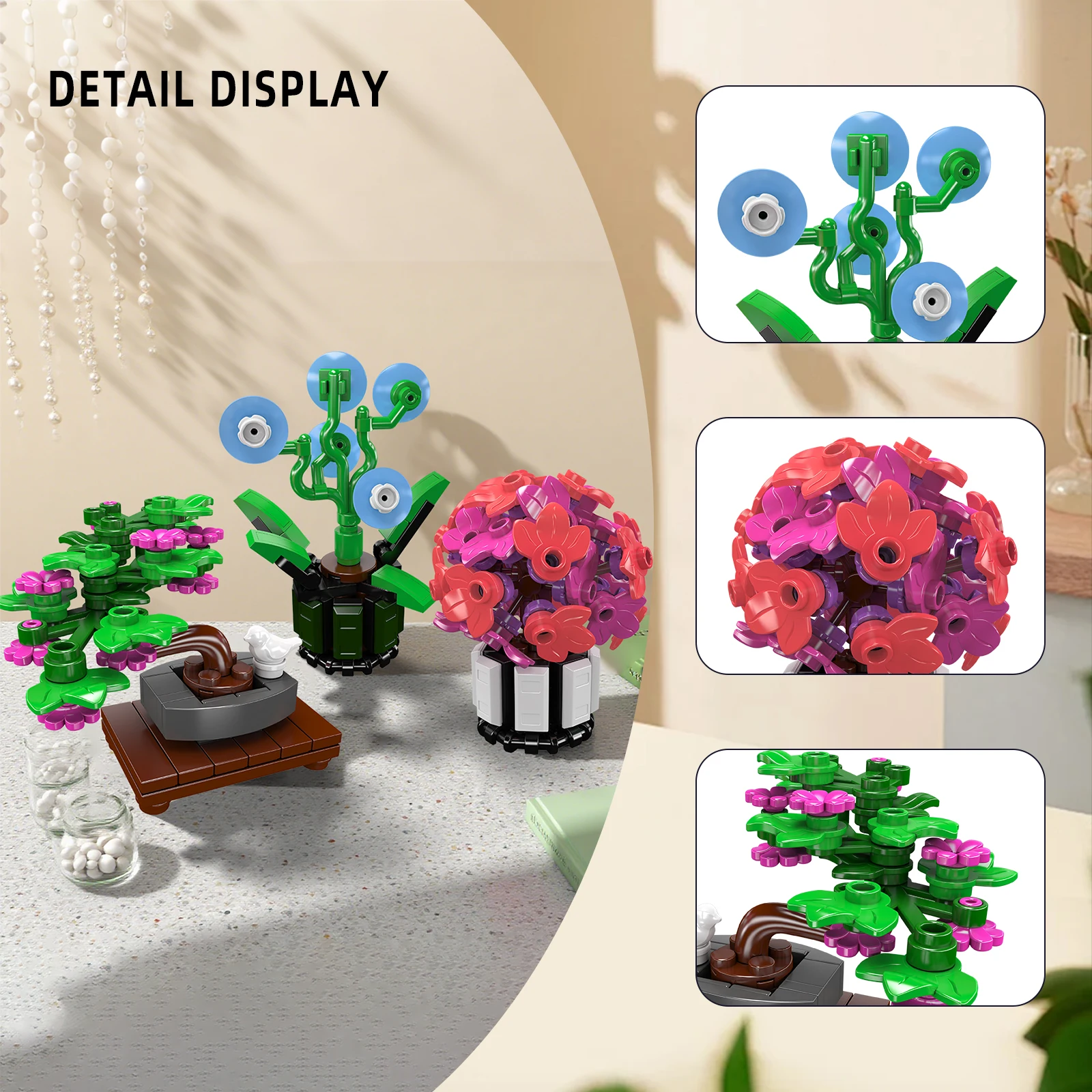 Mould King Tiny Plants Simulation Potted Plants Building Blocks Flowers Bouquet Kid Assembly Handemade Toy Home Decor Girls Gift