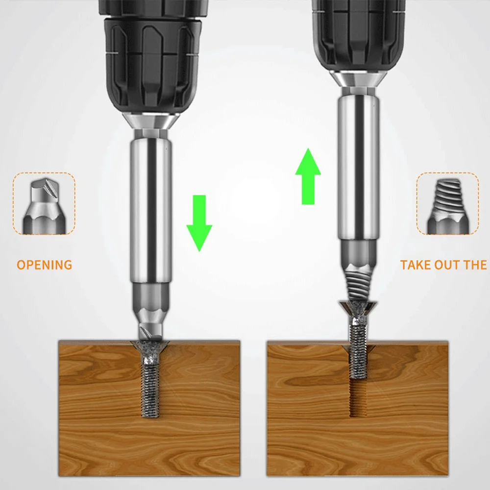 Imagem -05 - Danificado Stripped Screw Extractor Kit Removedor Desmontar Parafuso Quebrado com Extensão Magnética Bit Holder e Soquete Adaptador