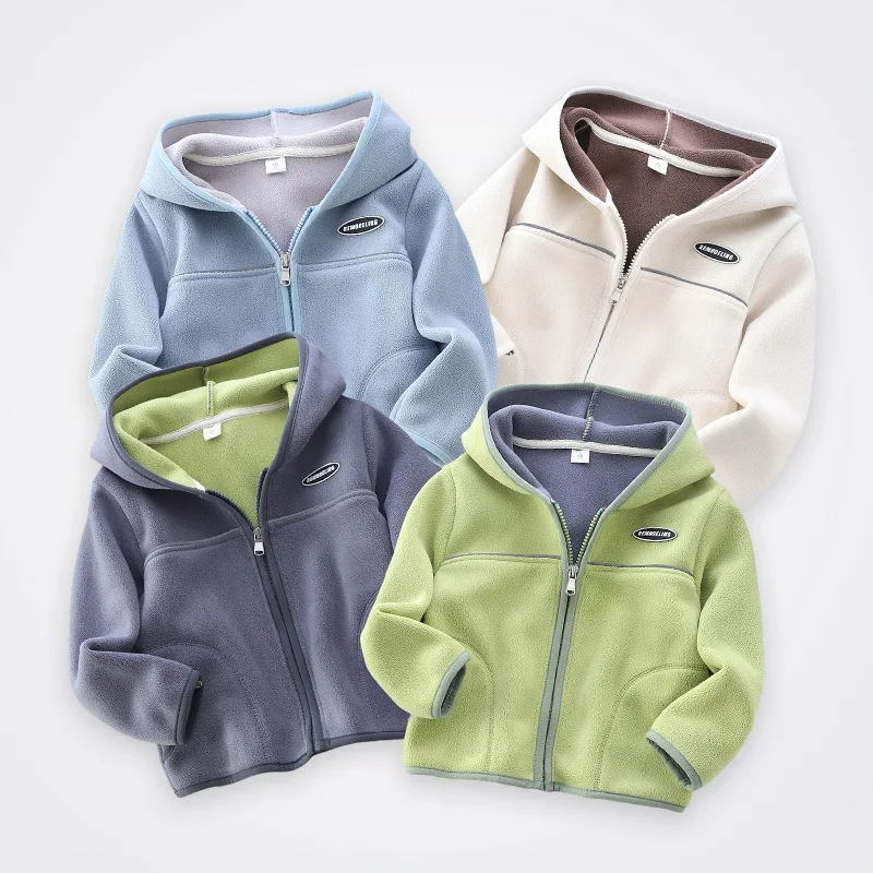 Children's Coat Baby Boys' Aurora Fleece Jacket Warm and Cozy Large Size for Middle-Aged Boys With Zipper