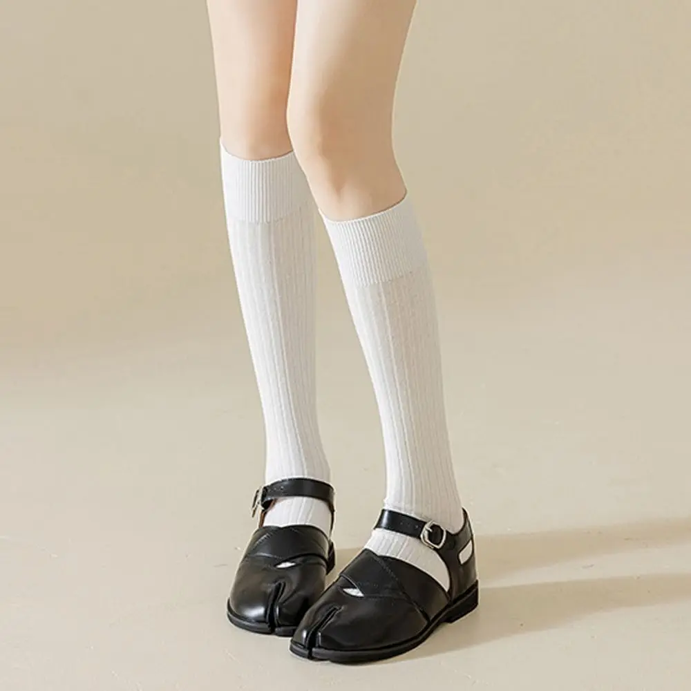 올 매치 니트 투 토 스타킹 얇은 솔리드 컬러 JK 송아지 롱 양말 하라주쿠 니하이 별도 발가락 양말 로리타