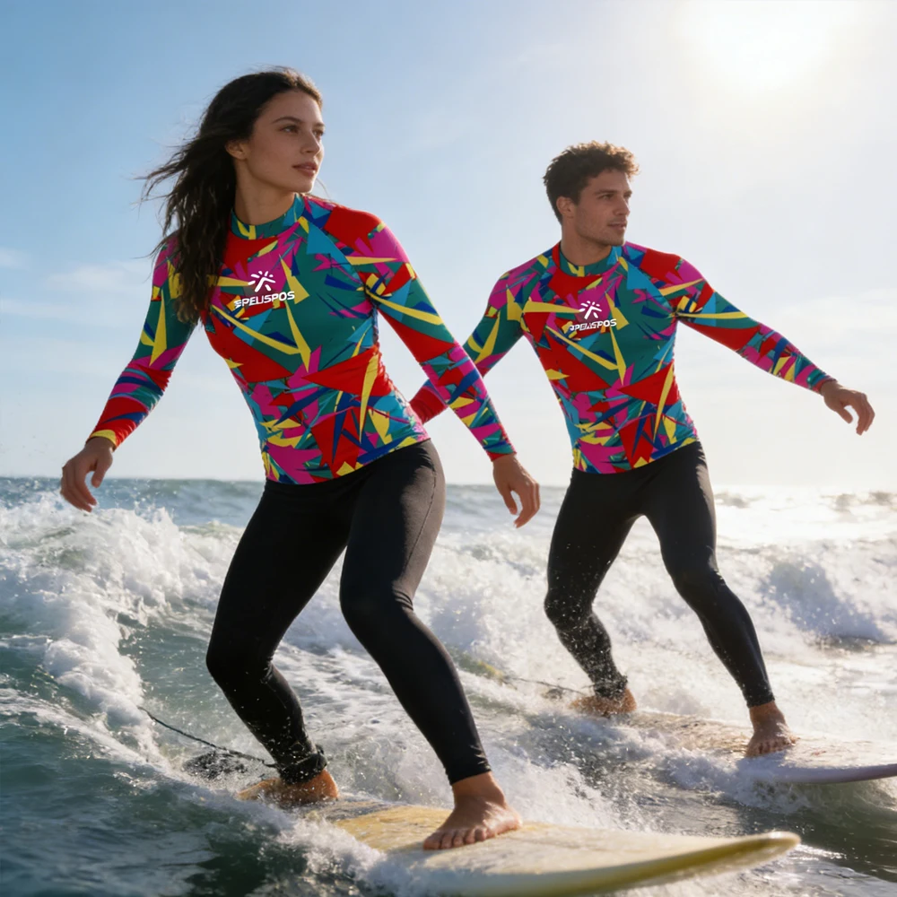 

Long Sleeve Men's and Women's Rash Guard Surfing Clothing High Quality UPF50+ Swim Shirt Sportswear Swimming Top for Water Sport
