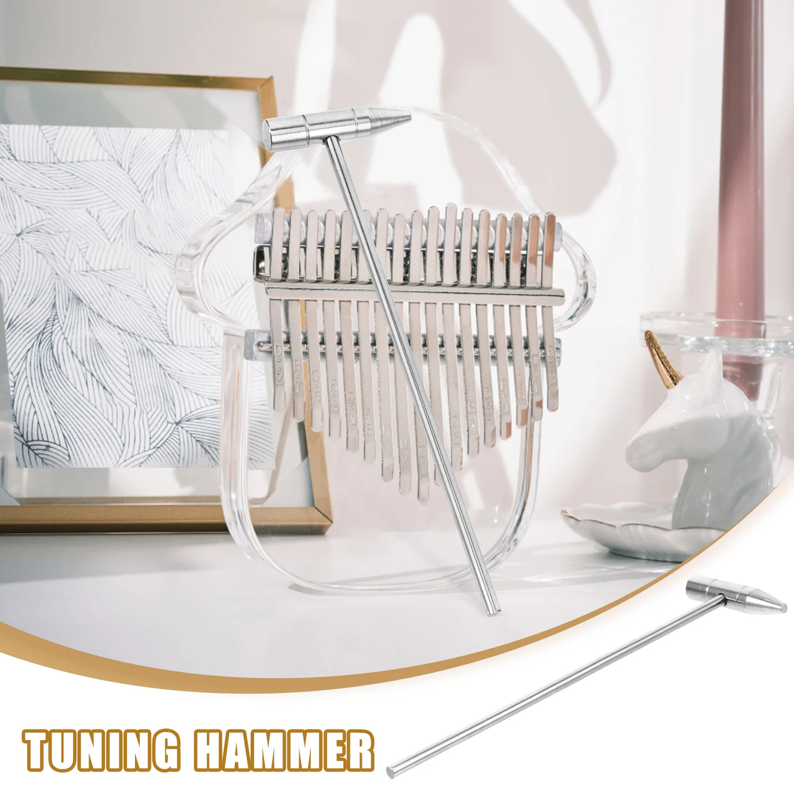 

Kalimba Tuning Hammer Mini Metal Tool Compact Portable for Thumb Piano Percussion Instrument Sound Maintenance Tuner Harpsichord