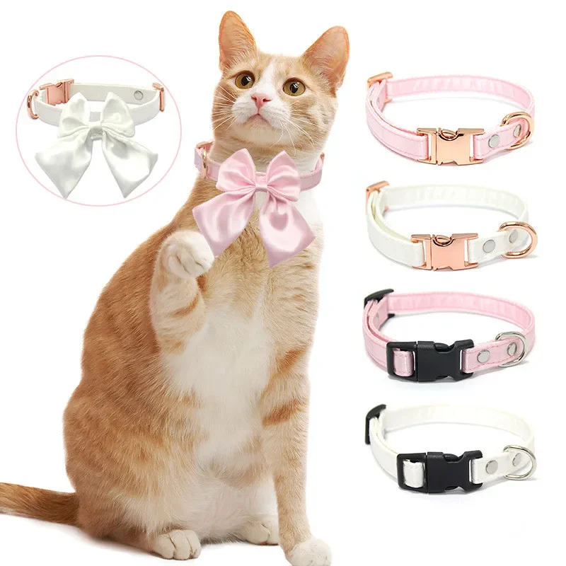 Bowknot كلب الياقات عالية الجودة الصغيرة المتوسطة الكلاب قلادة ربطة القوس فيونكة قابل للتعديل الانفصال الحيوانات الأليفة طوق مجوهرات الحفلات