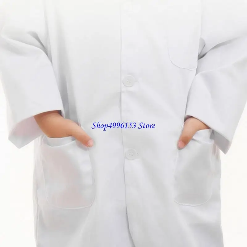 ชุดวิทยาศาสตร์ Q0KE สำหรับเด็ก Cotton Lab Coat บทบาทการแต่งกายหลายขนาด