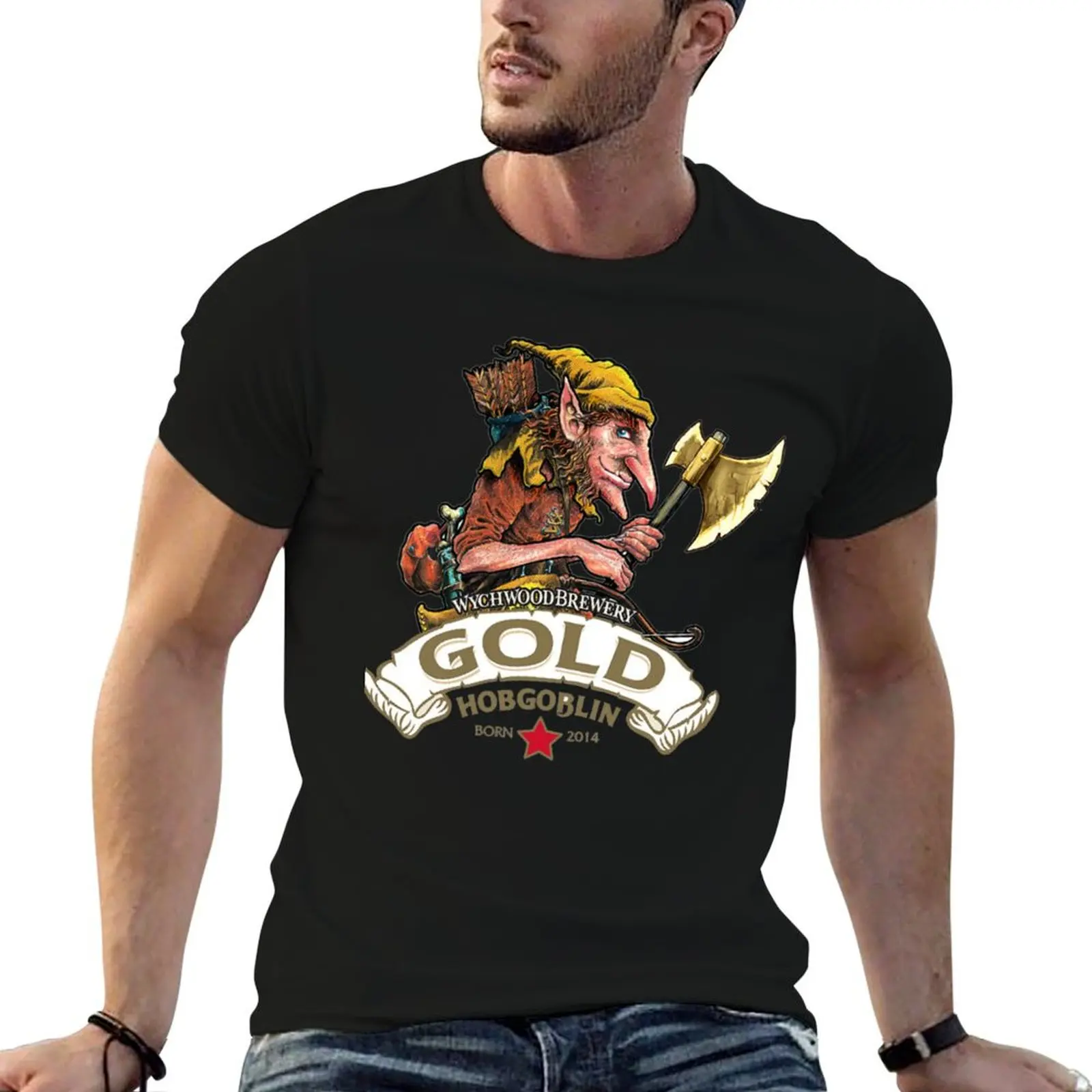 Camiseta Hobgoblin Gold para homem, camisetas de algodão macio e engraçadas, camisetas engraçadas para homem, camiseta de algodão