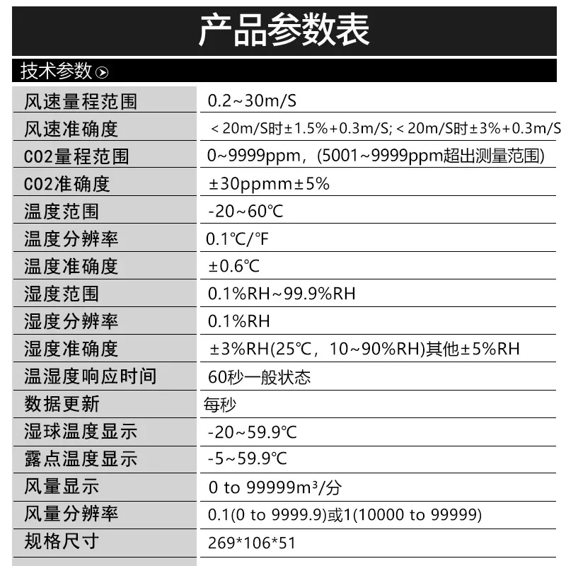 Heng AZ8919 multifunctional anemometer Air-conditioning industry breeding air quality anemometer anemometer