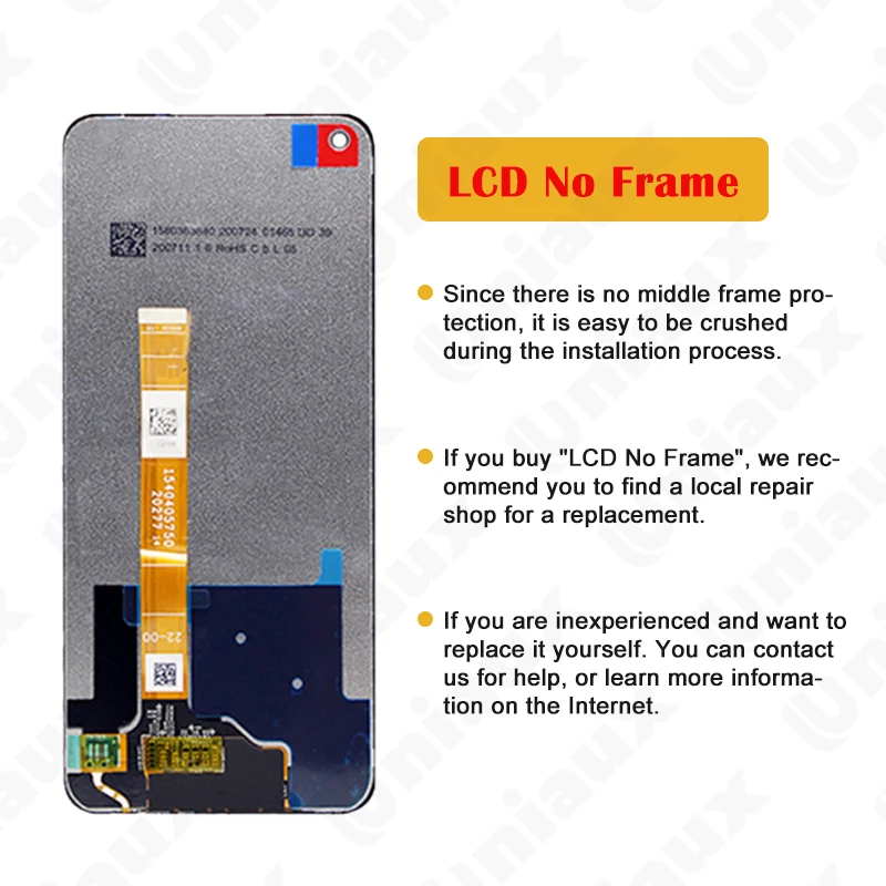 Original Display For Realme 7 4G 5G RMX2155 RMX2151 RMX2111 LCD Dipslay Touch Screen Digitizer For Realme7 LCD With Frame