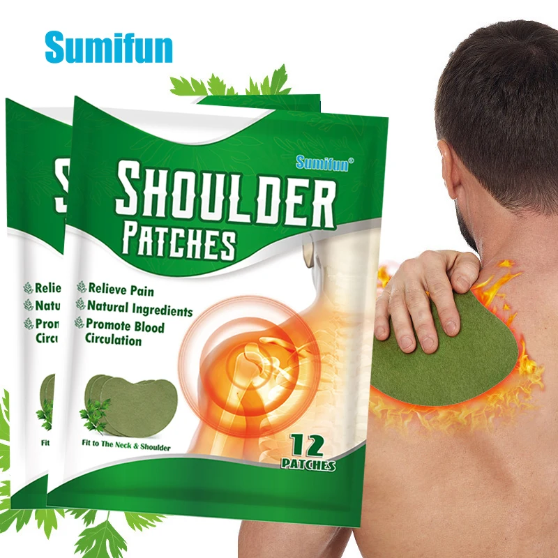 

Sumifun 12pc Wormwood Shoulder Cervical Medical Plaster Neck Joint Patch Relieve Muscle Strain Arthritis Rheumatoid Pain Sticker