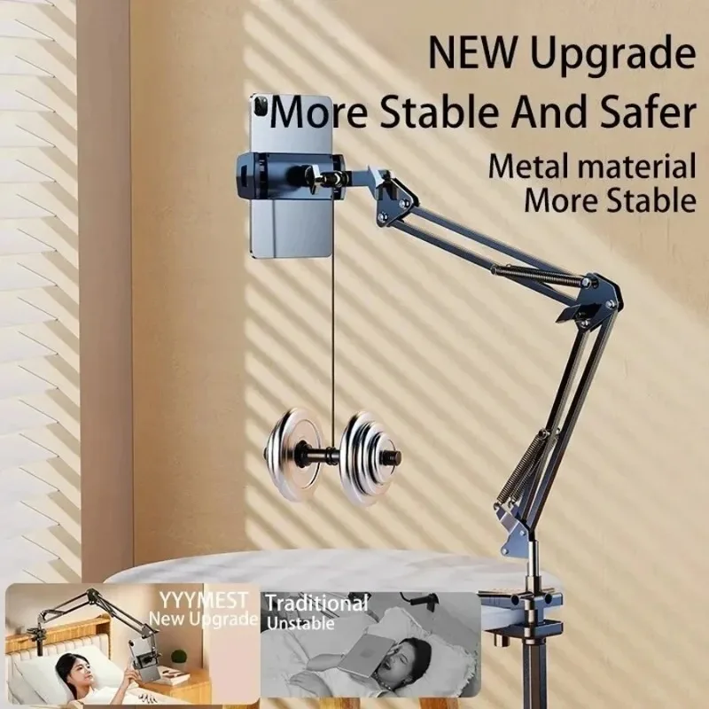 iPad Holder for Bed 360° Rotating Desktop Mount Phone Clip Stand with 70cm Metal Arm For 4~12.9 inch Phone Tablet Alloy Bracket