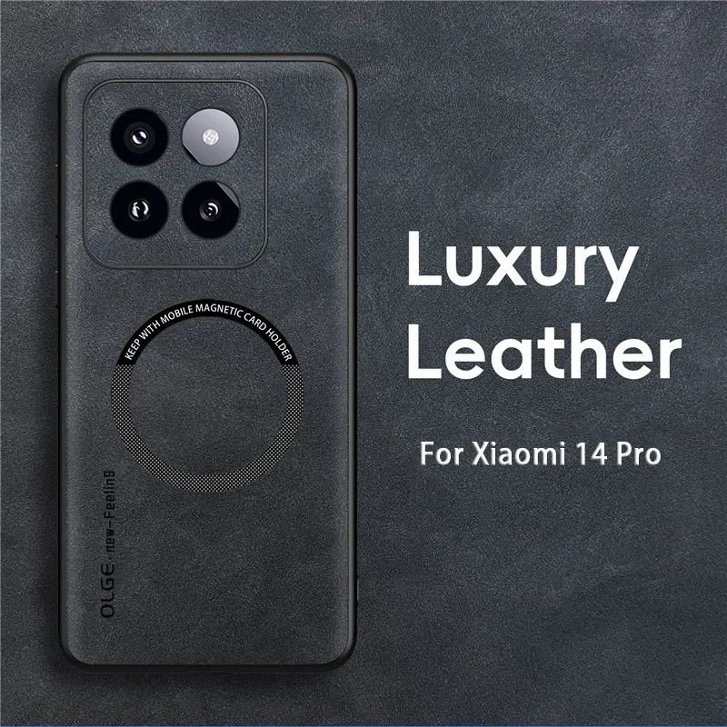 Magnetic Leather Case For Xiaomi 13T 12T 13 12 12S 11 10 Pro 13 Lite 12S 14 Ultra 12X Wireless Charge Case Redmi Note 13 Pro