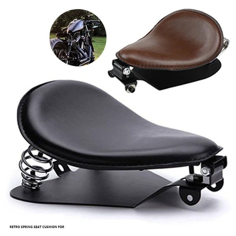 YY-184 Motorcycle Modification Accessories Retro Modified Cushion Seat Bag Retro Spring Leather Seat Cushion