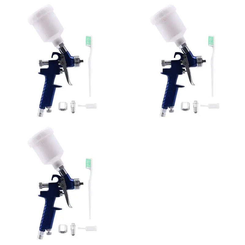

A58Z 3 комплекта 1,0 мм сопла H-2000 Профессиональный пистолет-распылитель HVLP Мини-воздушные пистолеты-распылители Аэрограф для покраски автомобиля Аэрограф