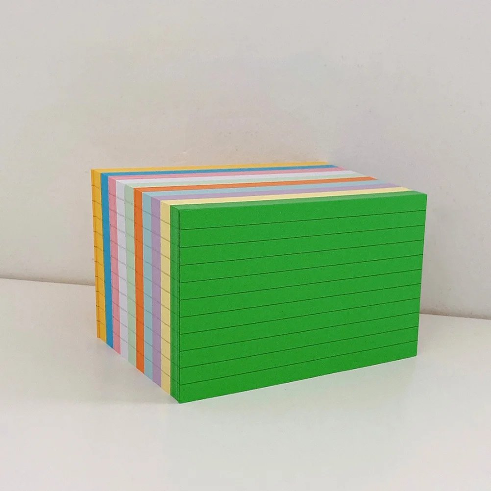 

500 Sheets Colored Index Cards Portable Note Notebook Multi-function DIY Blank Paper Word Coloured Flash