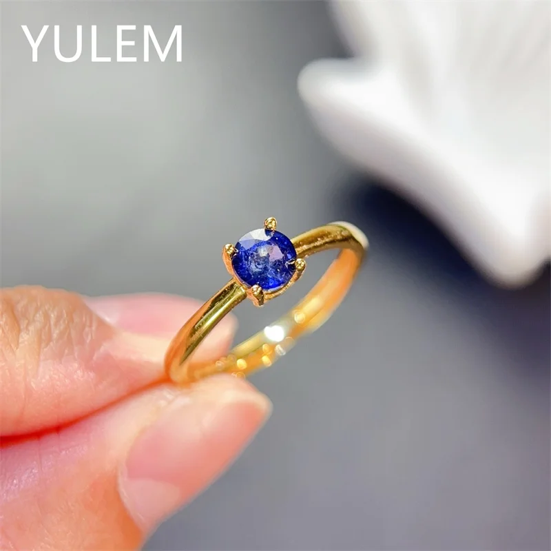 YULEM Exquisite Classic Model Natural sapphire Ring S925 Pure Silver Fashion Jewelry Luminous Gemstone Trendy Jewelry