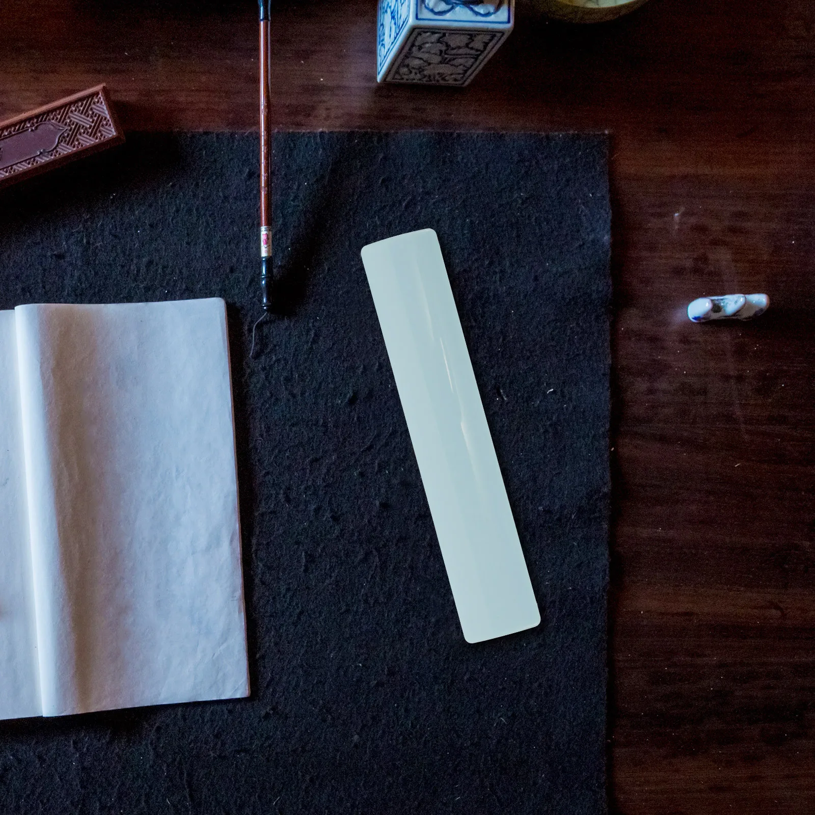 

2pcs 1 Pair Ps Pp Material Rectangular Calligraphy Paperweight Smooth Edges Writing Practice Desk Decoration Durable Craft Paper