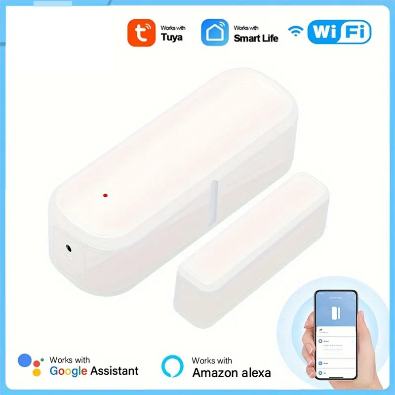 

Smart WiFi Door Window Contact Sensor Wireless Anti-Theft Alarm Security System Compatible with Alexa Google Assistant Tuya Smar