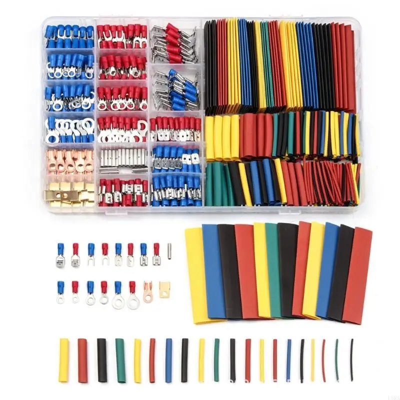 678pcs Wire terminals Set with Crimping Tool Heat Shrink Tubing Comprehensive Electrical Terminals for Secure Connection