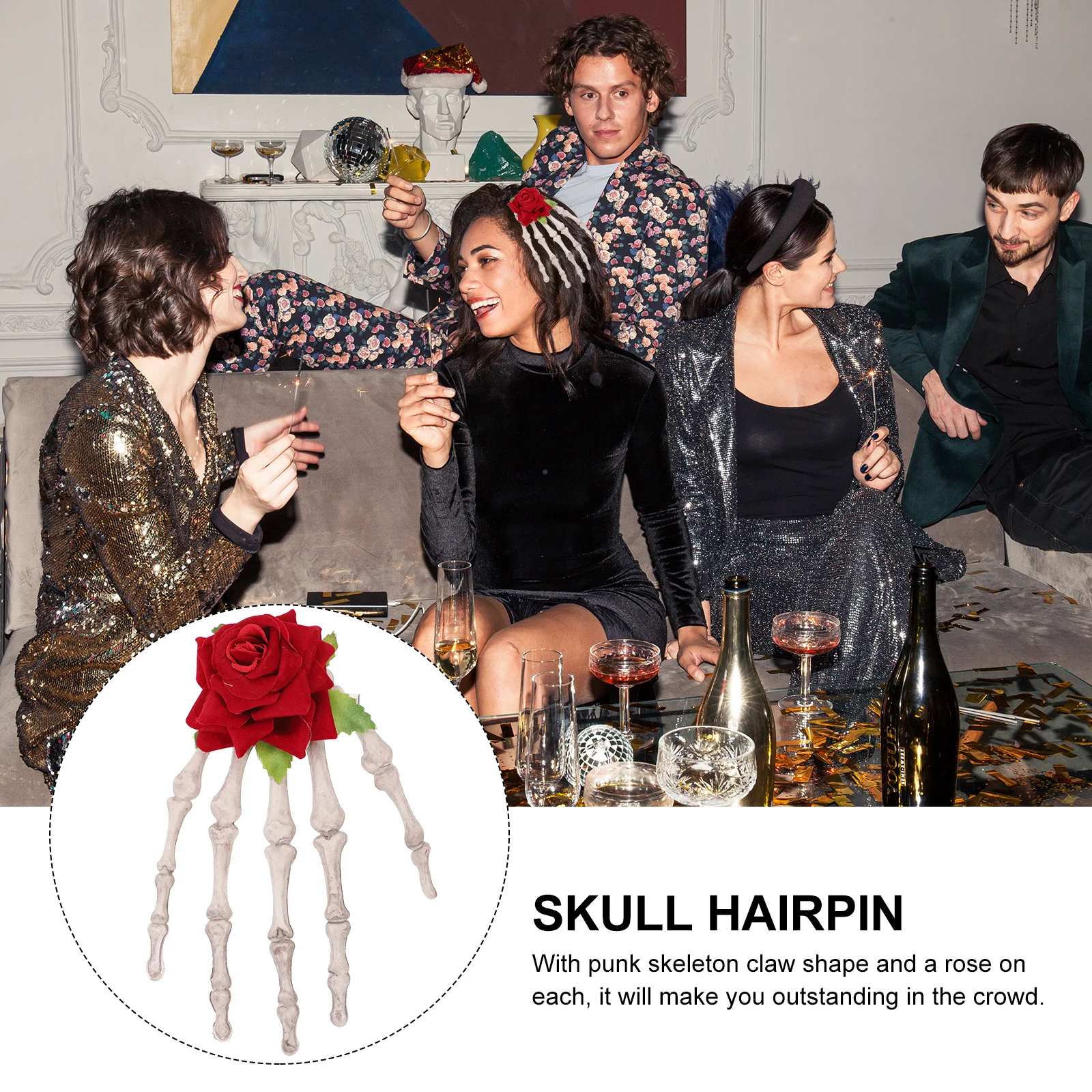 

Призрак Рука Роза Череп Шпилька Коготь Заколка Для Волос Хэллоуин Вечеринка Маскарад Фестиваль 18x10 см Заколка Для Волос