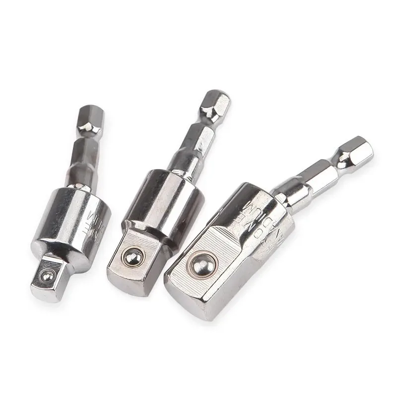 Impact Driver Socket Adapter 360 Degree Rotatable 1/4 3/8 1/2 Wrench Drill Hex to Square Male Converter Nut Electric ScrewDriver