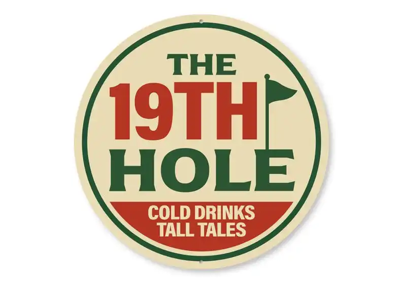19th Hole Metal Sign, Golf Bar Sign, Golf Cabin Decor, Golf Lover Gift, Golfer Man Cave, Bar Wall Sign, Bar Signs For Men