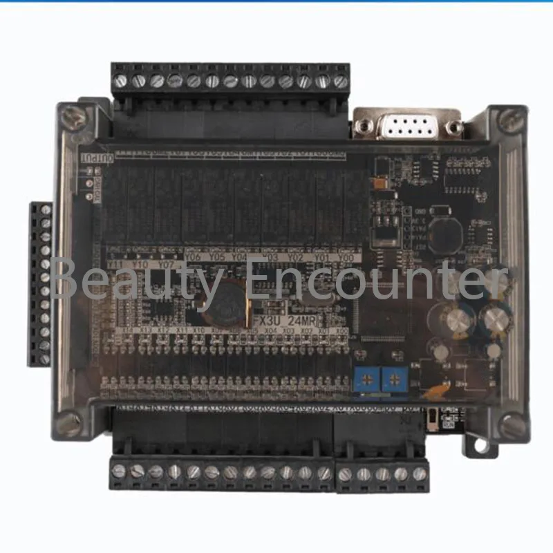 STM32 FX3U-24MR 6AD 2DA 14 input 10 relay output high speed PLC industrial control board with RS485 and RTC