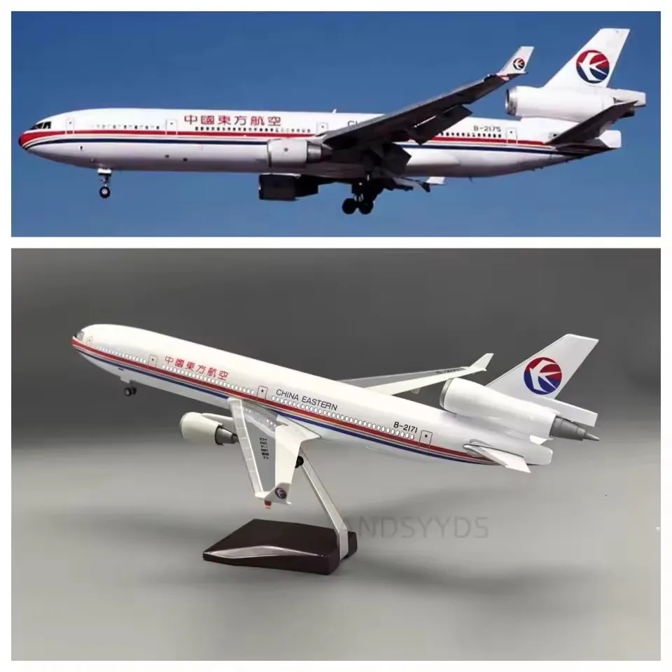 

scale aircraft 47cm Airplane Model China Eastern MD-11 aircraft model kids toys for boys With LED Light Stand Souvenir Plane Toy