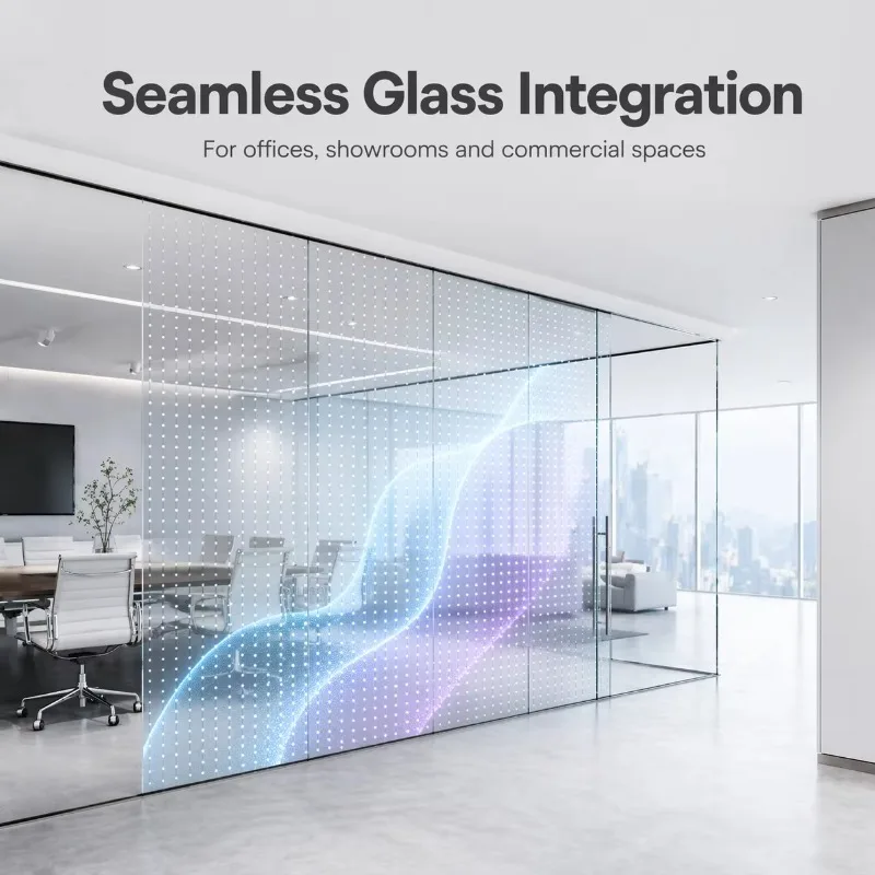 Ultra Thin Transparent LED Crystal Film Screen Flexible LED Film Display for Glass Wall Shopping Mall Storefront - view 4