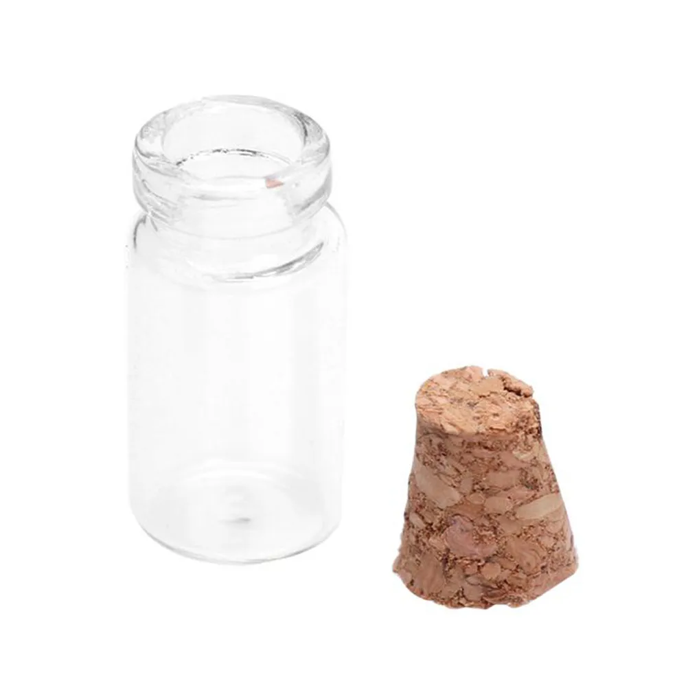 25Pcs Mini Glass Wish Bottle with Wooden Cork Stopper 3x4cm Clear Storage Jar for Messages Flower Petals Acrylic Rocks Potpourri