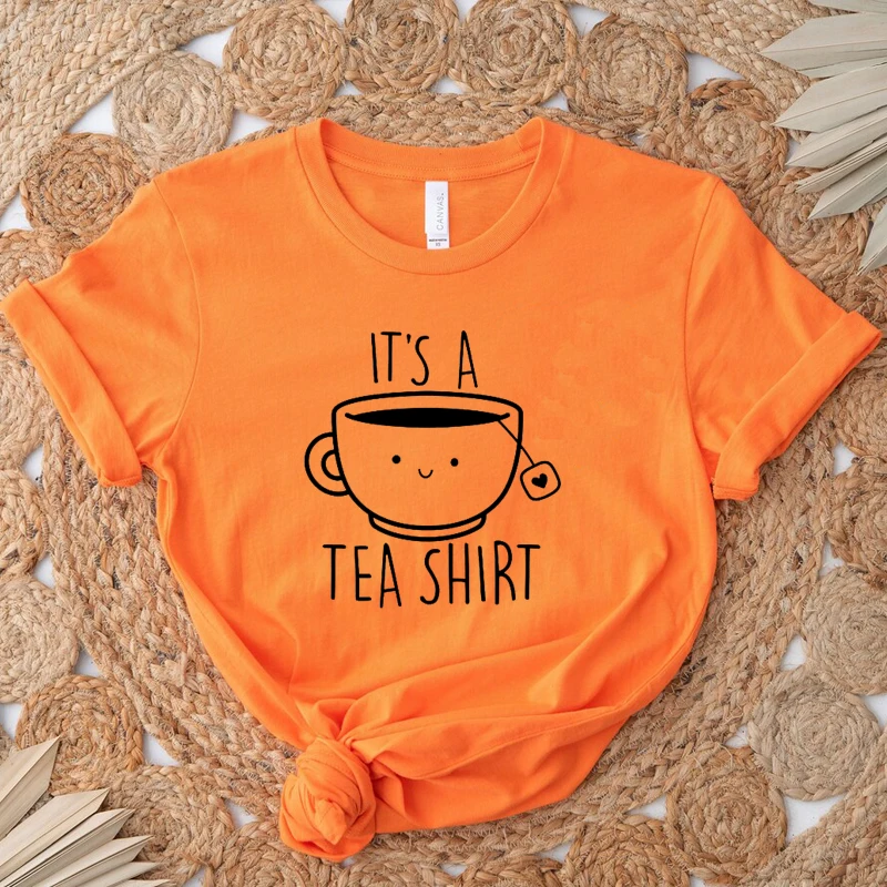 

Vintage Tea Lover Graphic T Shirts Women Harajuku It's A Tea Shirt Funny Gothic Clothes Female Y2k 2000s Grunge Clothes Tshirts