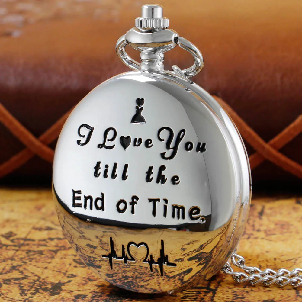 

l Love You Engraving Text Quartz Pocket Watch Casual Fashion Hot New Birthday Clock Gifts retroid pocket 3