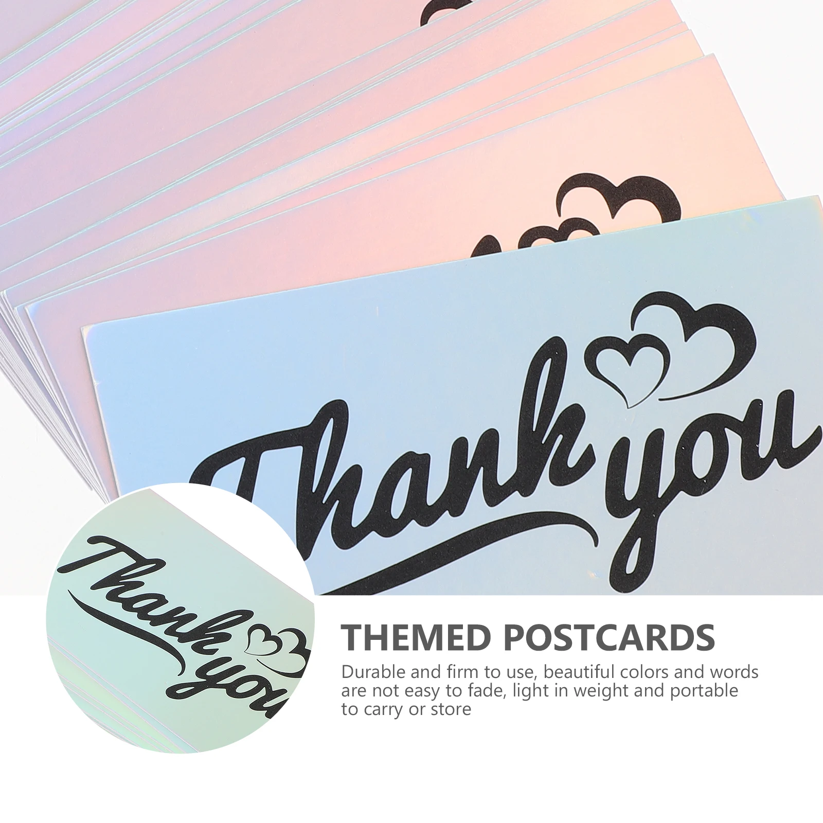 

50 Pcs Thank You Cards Compact Lightweight Portable Postcards Sincere Gratitude Clients Space Storage