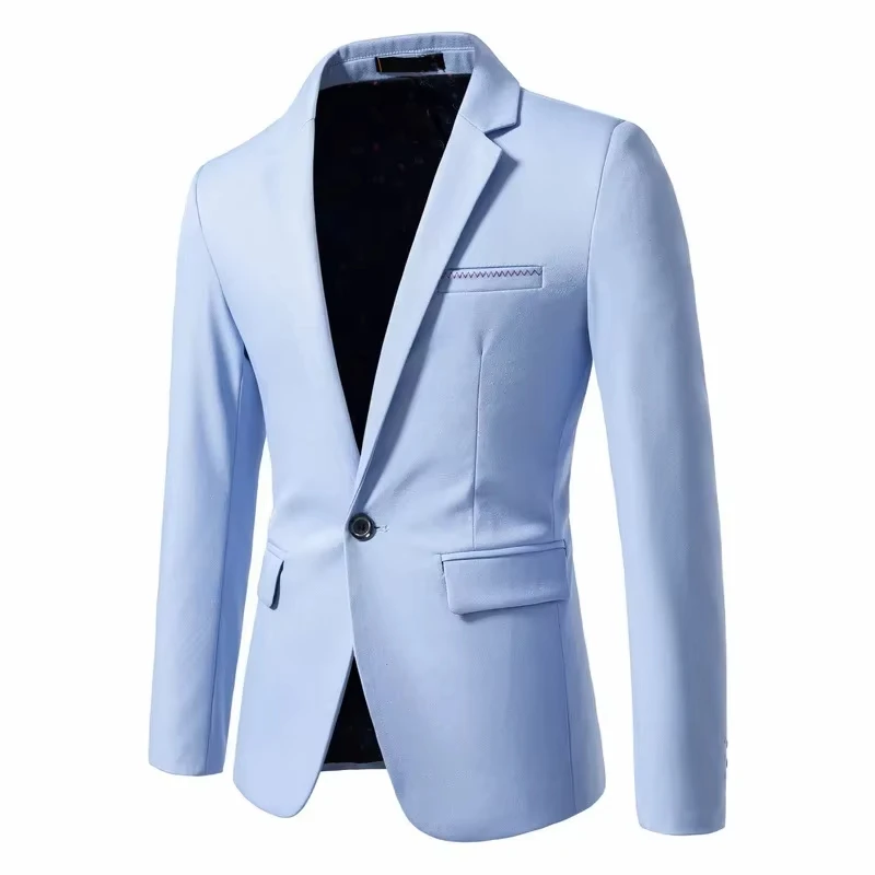 

New Men's Suits Fashion Business Solid Color British Style Blazer Professional Work Groom Wedding Dress Slim Fit Best Man Jacket
