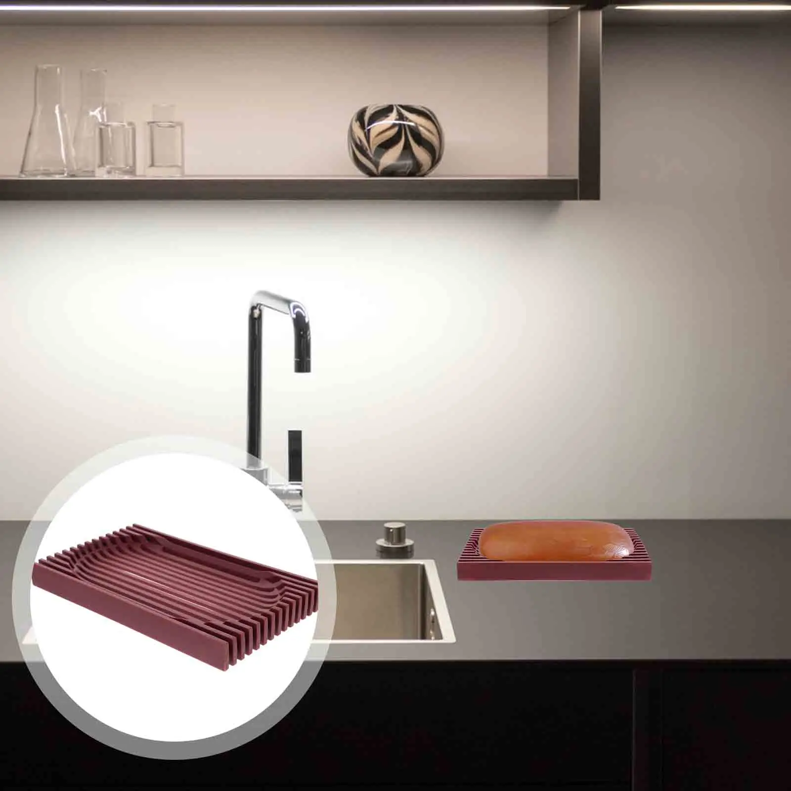 

1pc Draining Box Household Dishes Sturdy Holder Bathroom Kitchen Fresh Style Tidy Organizer Storage Container Practical