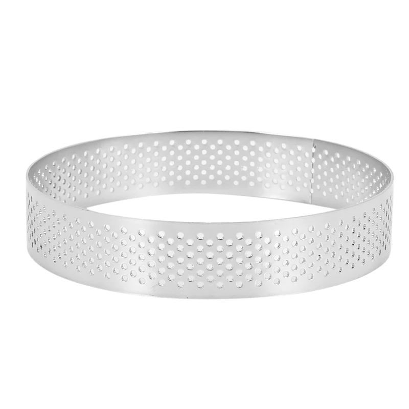 8 Stuks Ronde Poreuze Taart Ring Bodem Toren Taart Taart Vorm Bakgereedschap Geperforeerde Cake Mousse Ring,10Cm Cnim Heet