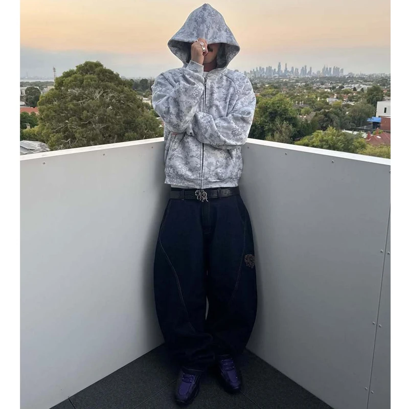 Spodnie jeansowe Mertra, haftowane, luźne, z prostymi nogawkami, w stylu amerykańskim streetwear, hip hop, codzienne, bawełniane, dżinsowe, młodzieżowe, długie, do skateboardingu.