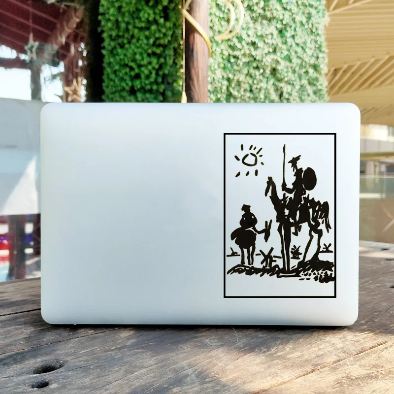 Don Quixote Comic Drawing Decal Vinyl Laptop Sticker for MacBook Air 13 Retina 15 Pro 14 Mac Cover Skin Surface Notebook Decor