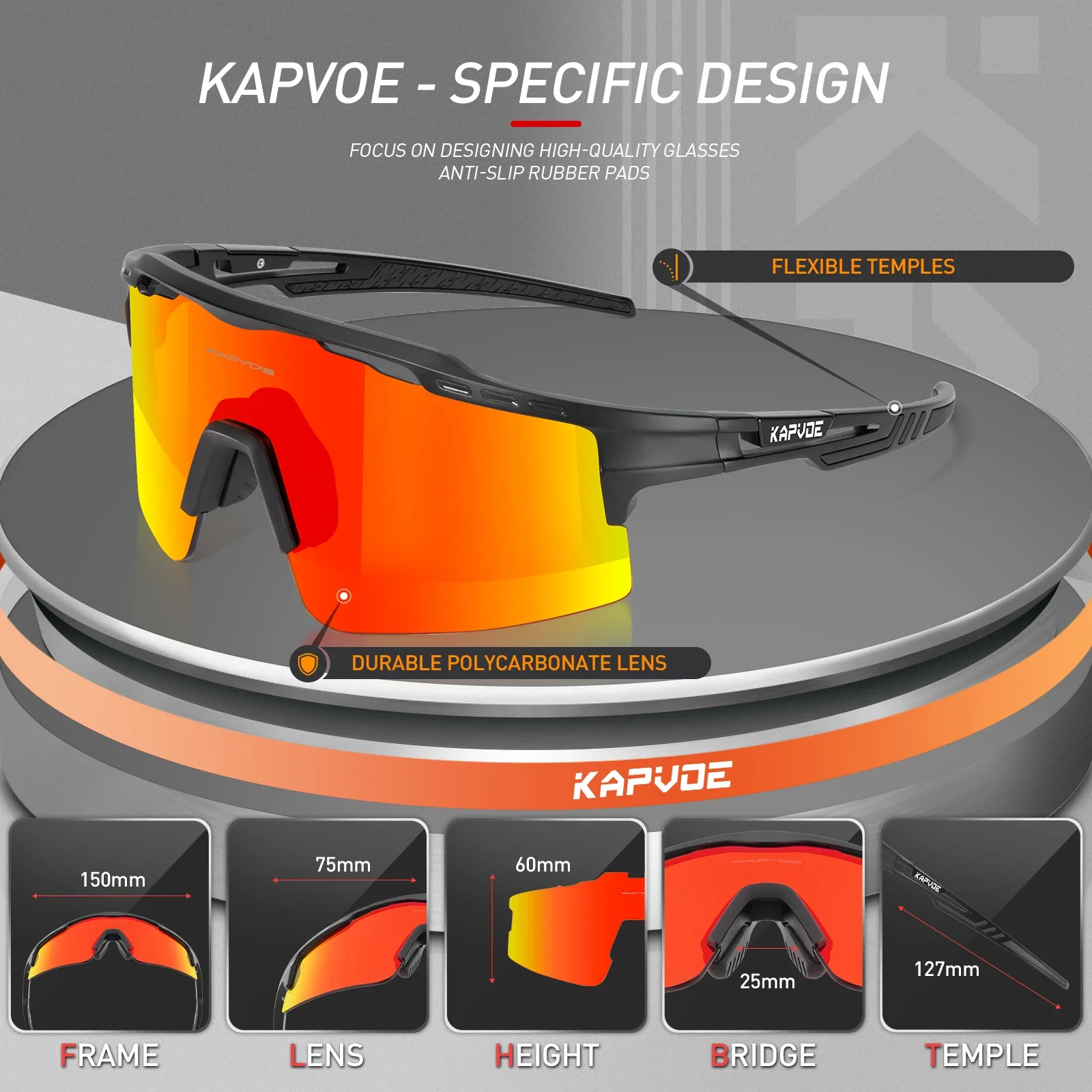 Kapvoe Photochromic Cycling Glasses MTB Riding Skating Sunglasses UV400 Polarized Fishing Goggles Man Woman Bike Bicycle Eyewear