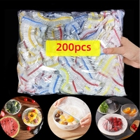 200/100/50/20pcs Saran Wrap Colorful Disposable Food Cover Food Grade Fresh-keeping Plastic Bag Kitchen Refrigerator Accessories