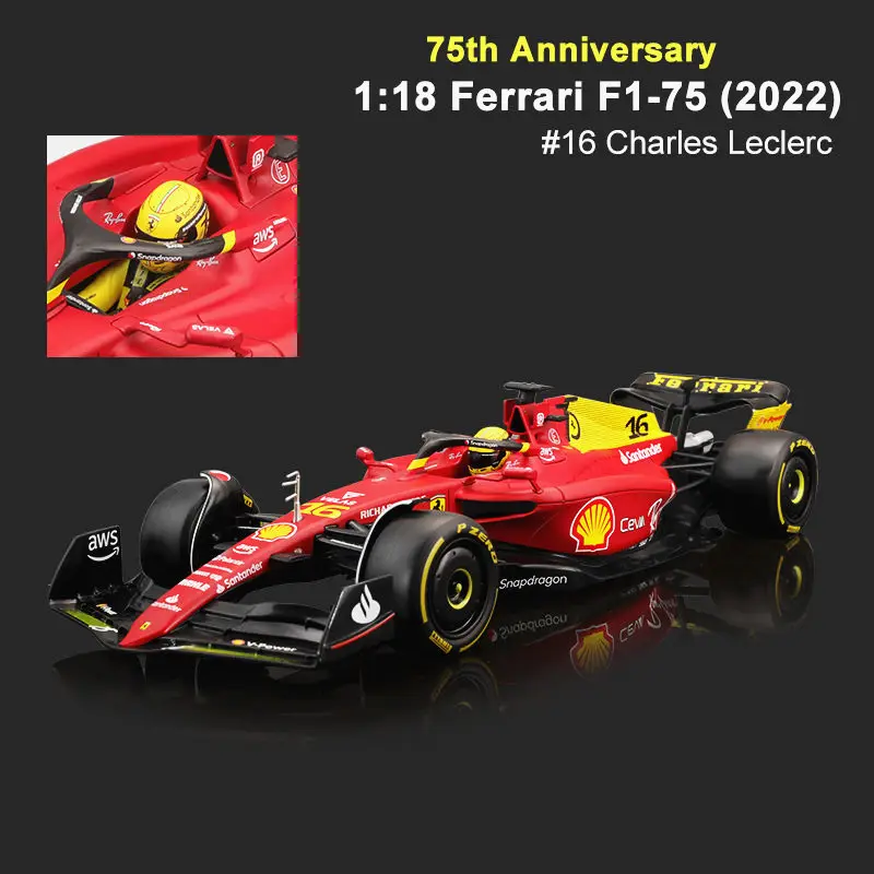 

Bburago F1 2022 Scale 1:18 Car Model Ferrari Mercedes Red Bull Racing Replica Kids Room Decor Xmas Gift Toys for Boy Girl Friend