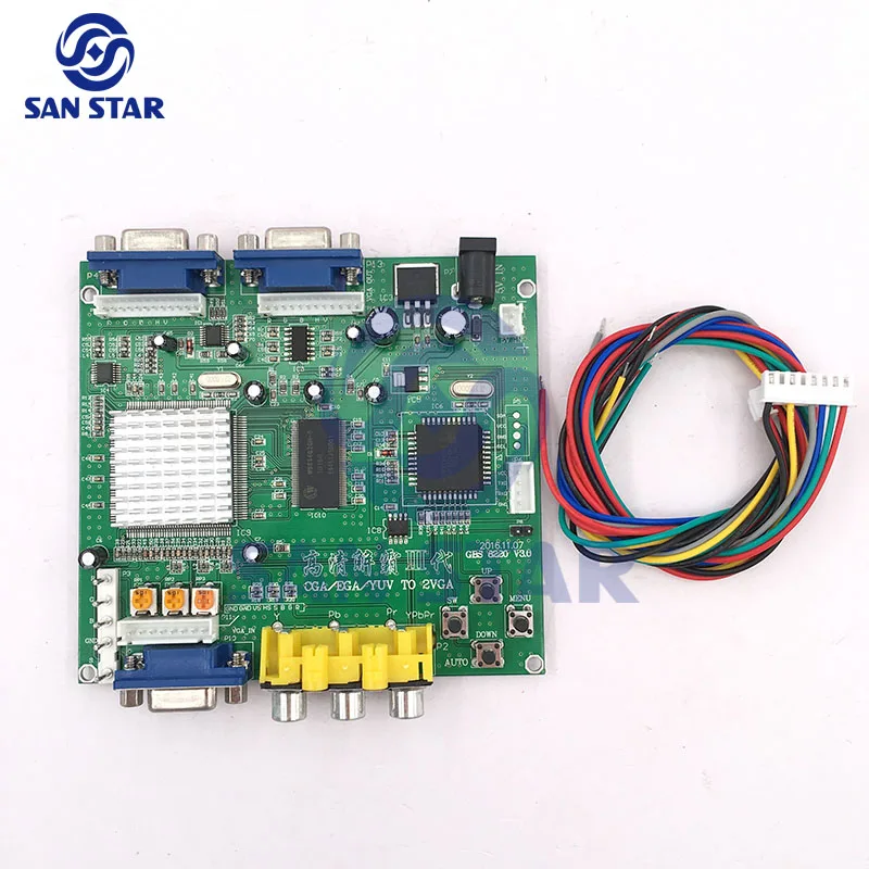 Rgb/Cga/Ega/Yuv To 2 Vga Video Converter Board Gbs8220 For Arcade Output Game Accessory Converter Board For Arcade Game Machine