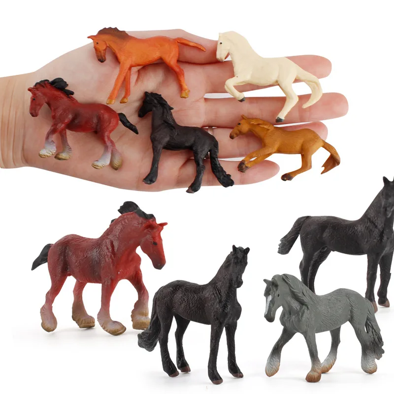 Simulation Animal Horse Educational Cognitive Model Micro Ornaments Plastic Decoration Baby Gift A0577