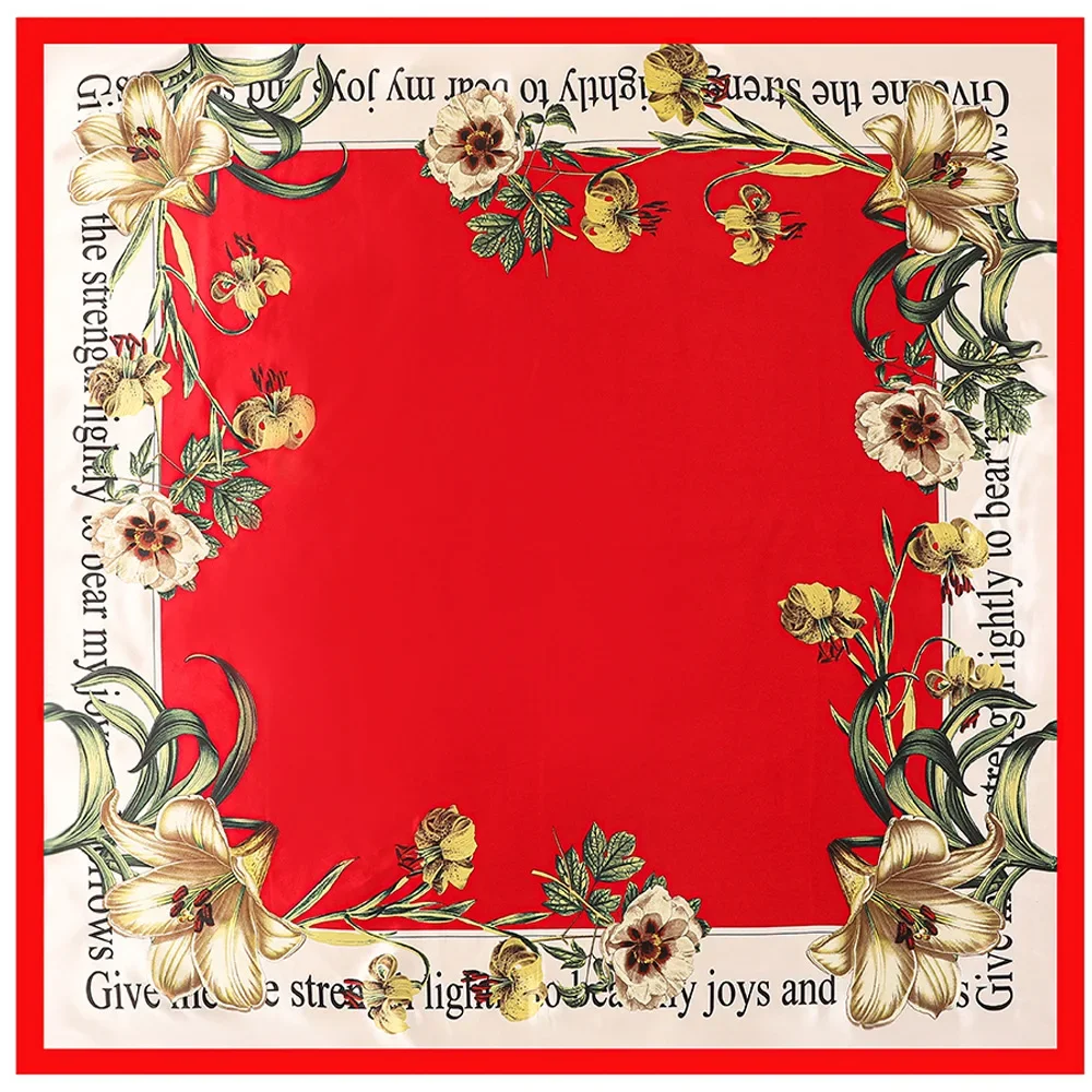 

Travel Beach Accessory, Soft Lightweight 2025 French New 90cm Rose Lily Floral Scarf | Women's Headband Shawl Sun Protection